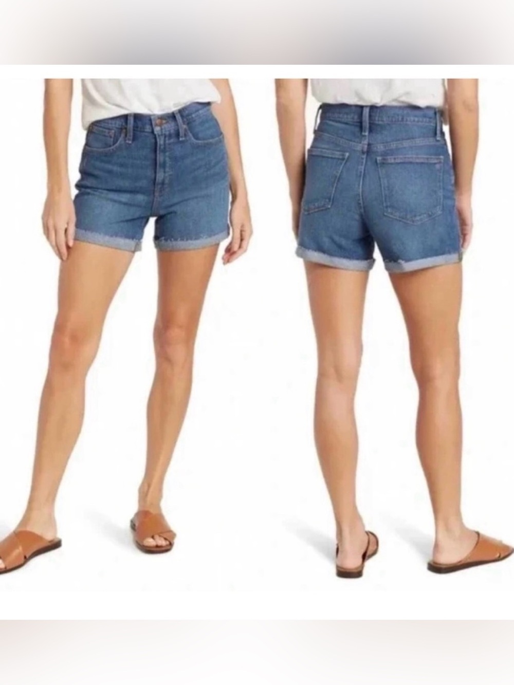 Madewell Shorts High Rise Denim Lemoyne Wash Cutoff 31